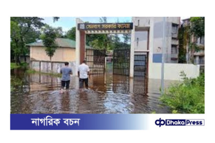 ভারী বর্ষণে সেনবাগের শিক্ষা প্রতিষ্ঠানগুলো পানিতে ডুবে যাওয়ায় শিক্ষার ব্যাঘাত