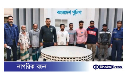 ময়মনসিংহ কোতোয়ালী মডেল থানা পুলিশের ২৪ ঘন্টা অভিযানে ৮ জনকে গ্রেফতার 