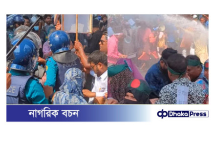 প্রধান উপদেষ্টার বাসভবনের দিকে যাওয়ার চেষ্টায় শিক্ষকদের ওপর পুলিশের জলকামান