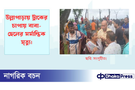 উল্লাপাড়ায় ট্রাকের চাপায় বাবা-ছেলের মর্মান্তিক মৃত্যু