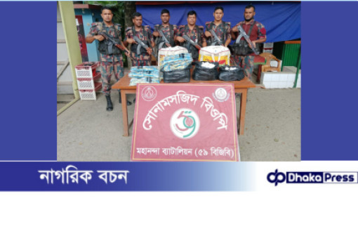 সীমান্তে ভারতীয় নাগরিকের মাধ্যমে অবৈধ বাণিজ্য: বিজিবির হাতে ৮০ কেজি পণ্য জব্দ