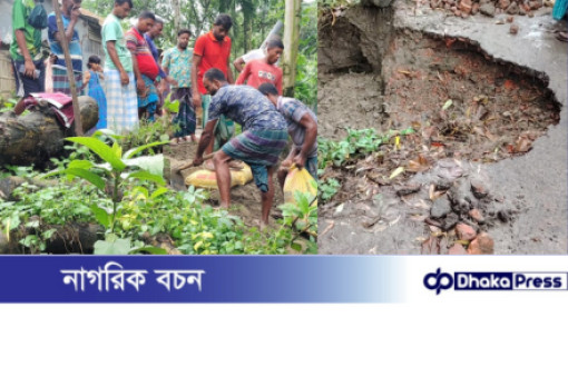 জামালপুরের মাদারগঞ্জে কড়ইচড়া ইউনিয়নে লালডোবা গ্ৰামে ভেঙ্গে যাওয়া রাস্তা মেরামত করা হয়।