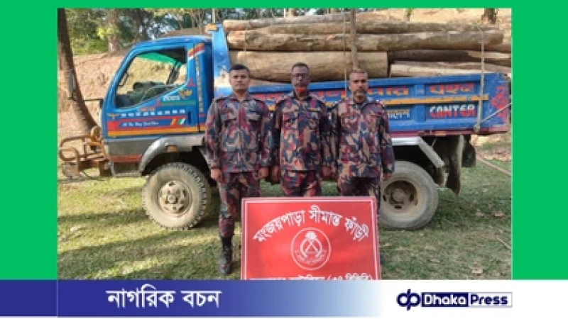 নাইক্ষ্যংছড়ির ঘুমধুমে বিপুল অবৈধ কাঠ ও পিকআপ জব্দ