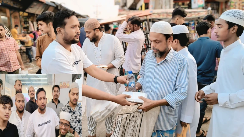 মুরাদনগরে পথচারীদের মাঝে ইফতার বিতরণ