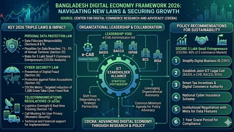 ডিজিটাল অর্থনীতির ত্রিমুখী আইন ২০২৬: সুরক্ষা, শৃঙ্খল নাকি ই-কমার্স খাতের নতুন সংকট?