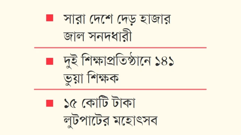 শিক্ষা খাতে নজিরবিহীন জালিয়াতি