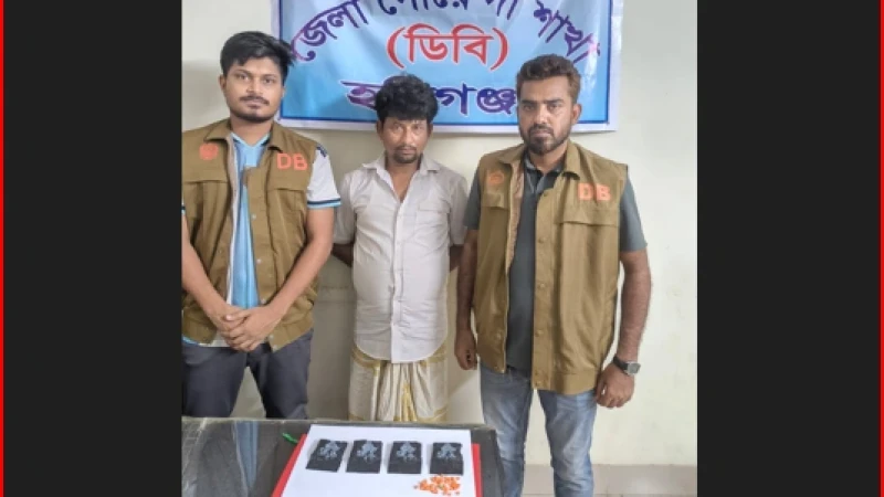 মাধবপুরে ডিবি পুলিশের অভিযানে ৬০০ পিস ইয়াবাসহ আটক ১
