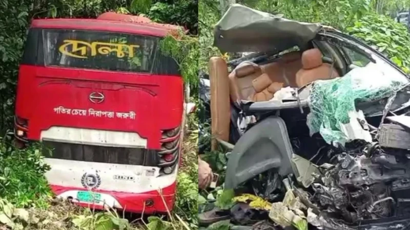 গোপালগঞ্জে বাস-প্রাইভেটকারের মুখোমুখি সংঘর্ষে নিহত ২, আহত ২০
